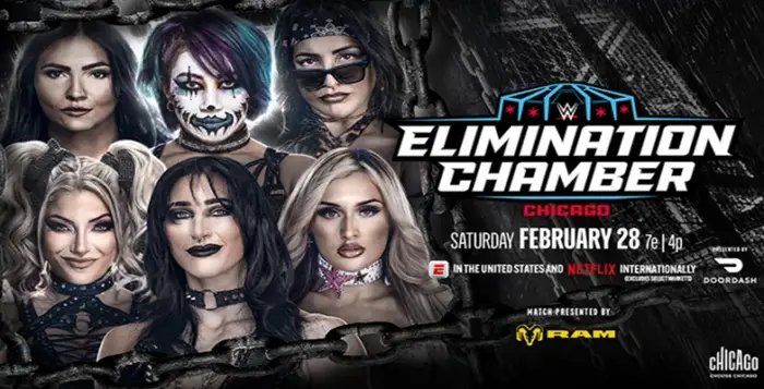 WWE, Elimination Chamber, Rhea Ripley, Tiffany Stratton, Asuka, Raquel Rodriguez, Alexa Bliss, Kiana James